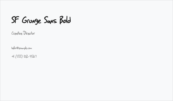 SF Grunge Sans Bold Business Card