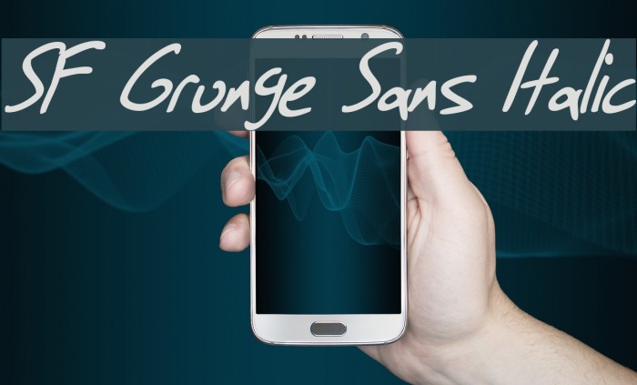 SF Grunge Sans Italic Font examples