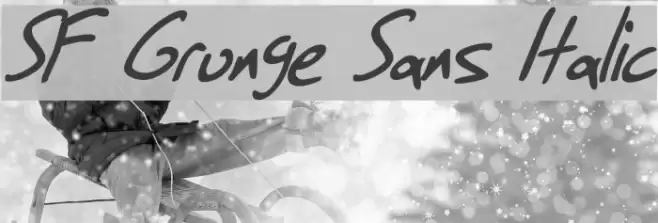 SF Grunge Sans Italic Font examples