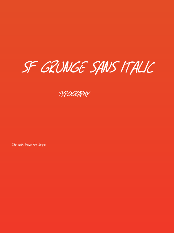 SF Grunge Sans Italic Poster