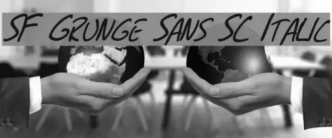 SF Grunge Sans SC Italic Font examples