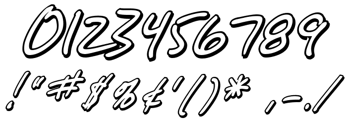 SF Grunge Sans Shadow Italic Font OTHER CHARS