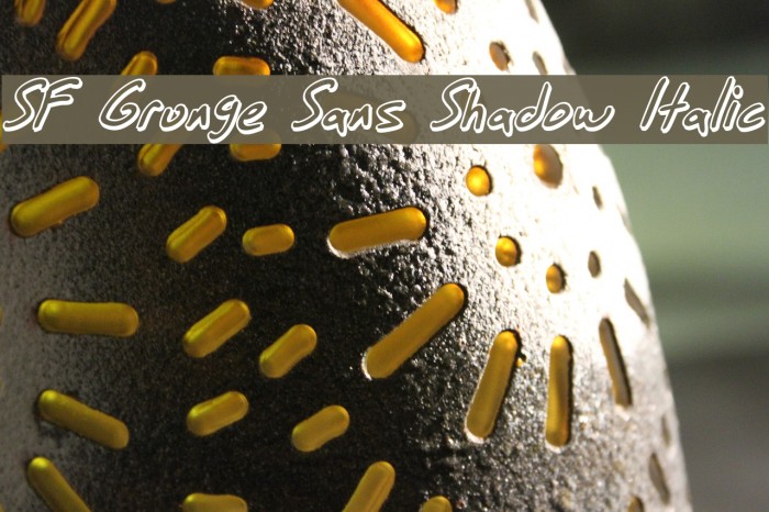 SF Grunge Sans Shadow Italic Font examples