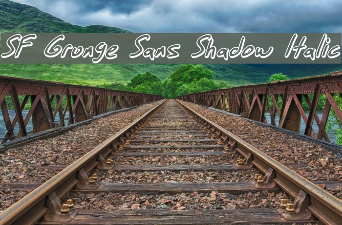 SF Grunge Sans Shadow Italic Font examples