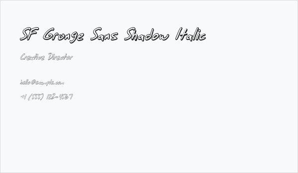 SF Grunge Sans Shadow Italic Business Card
