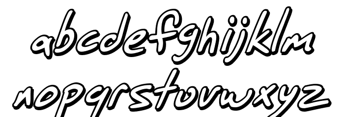 SF Grunge Sans Shadow Italic Font LOWERCASE