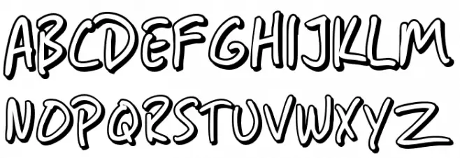 SF Grunge Sans Shadow Шрифта ВЕРХНИЙ