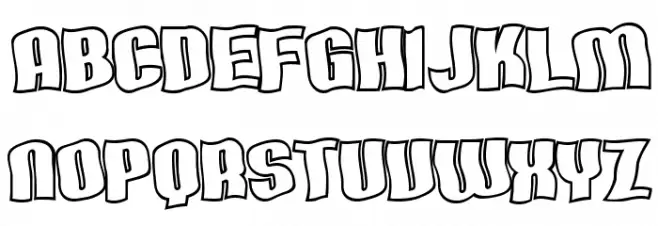 SF Hallucination Outline Шрифта ВЕРХНИЙ