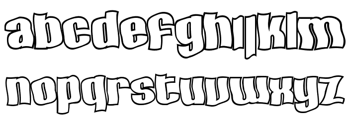 SF Hallucination Outline Font Litere mici