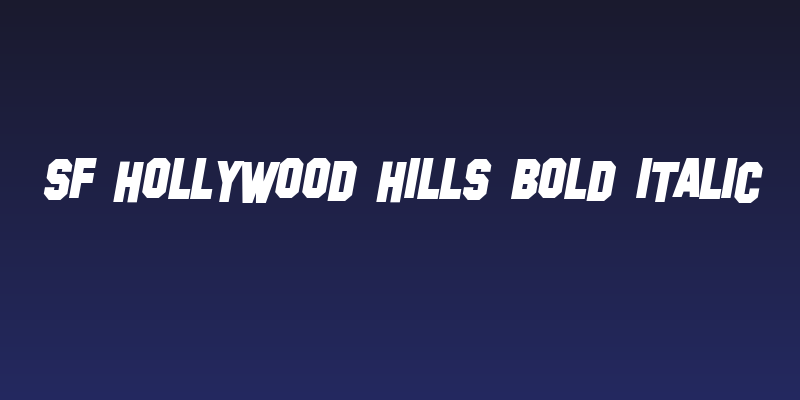 SF Hollywood Hills Bold Italic Social Header