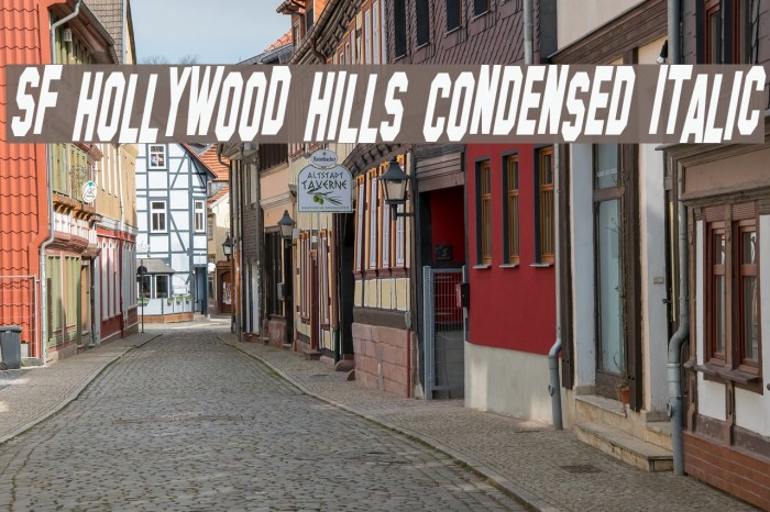 SF Hollywood Hills Condensed Italic Font examples
