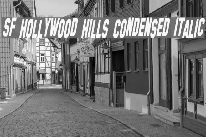 SF Hollywood Hills Condensed Italic خط examples