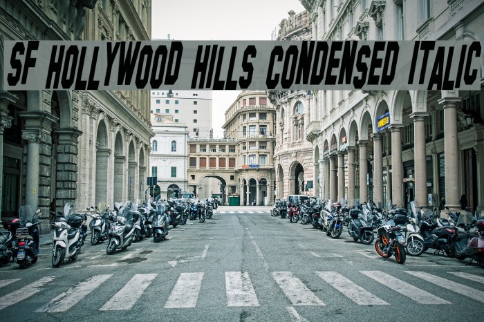 SF Hollywood Hills Condensed Italic Font examples