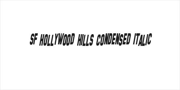 SF Hollywood Hills Condensed Italic Logo