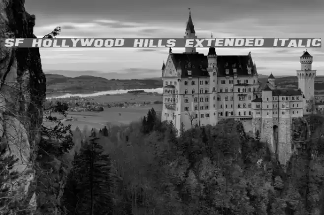 SF Hollywood Hills Extended Italic Font examples