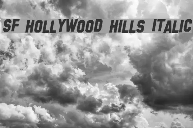 SF Hollywood Hills Italic Font examples