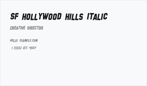 SF Hollywood Hills Italic Business Card