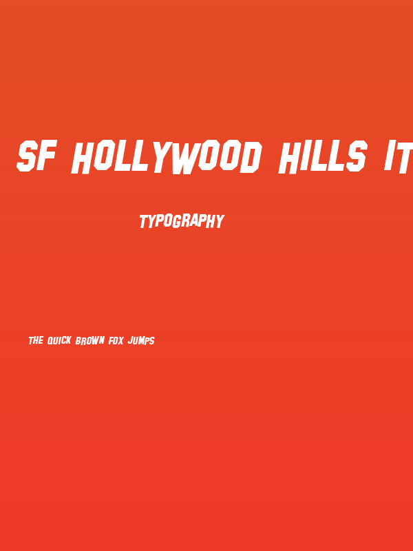 SF Hollywood Hills Italic Poster