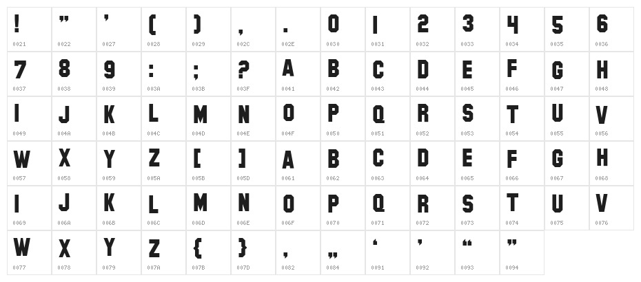 SF Hollywood Hills Character Map