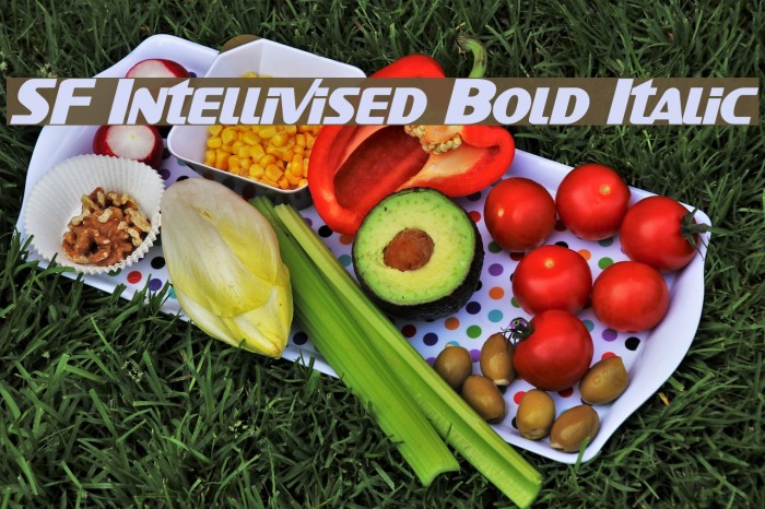 SF Intellivised Bold Italic Font examples