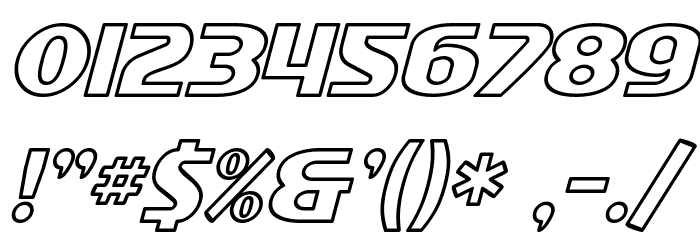 SF Intellivised Outline Italic Schriftart Anderer Schreiben
