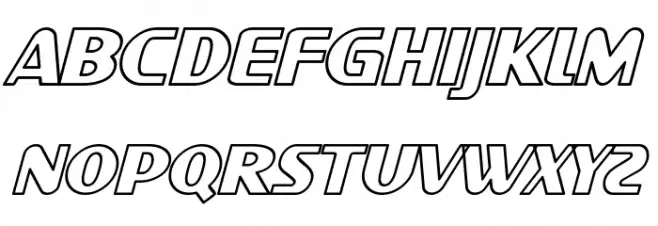 SF Intellivised Outline Italic 字体 大写