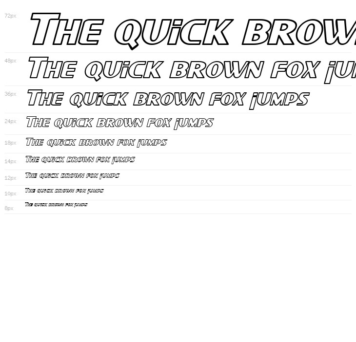 SF Intellivised Outline Italic Waterfall