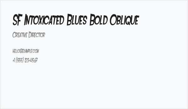 SF Intoxicated Blues Bold Oblique Business Card