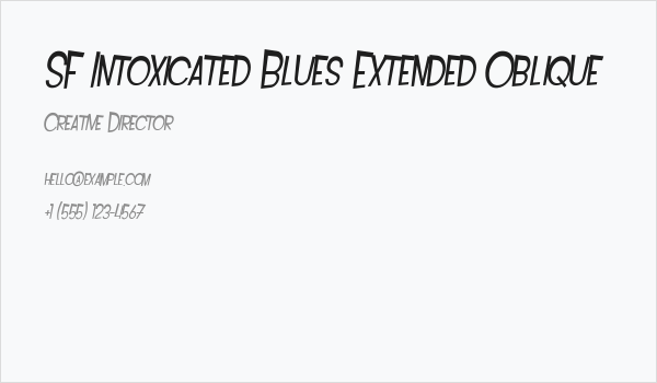 SF Intoxicated Blues Extended Oblique Business Card
