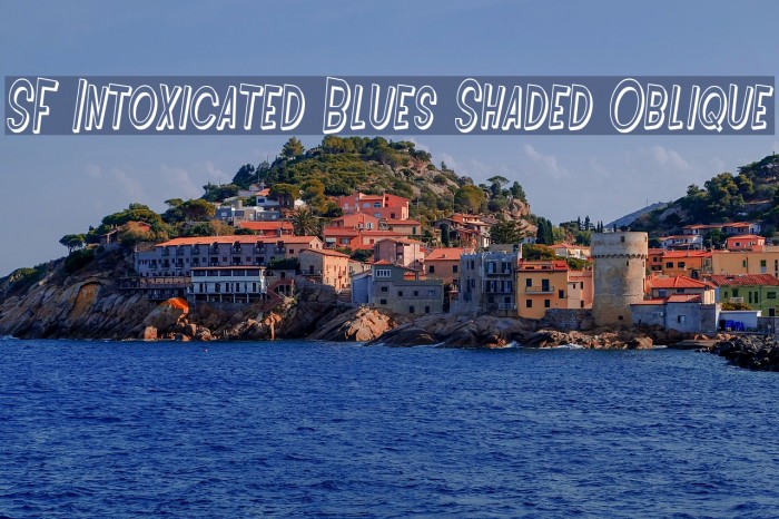 SF Intoxicated Blues Shaded Oblique Font examples