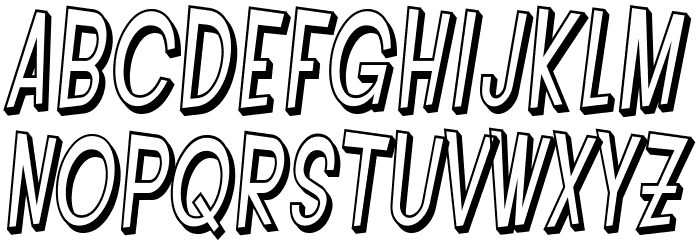 SF Intoxicated Blues Shaded Oblique Font LOWERCASE