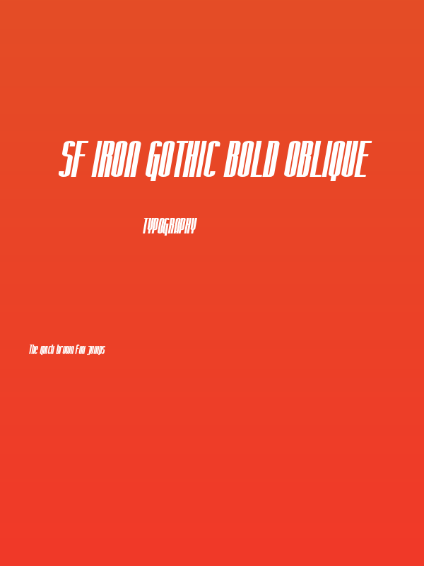 SF Iron Gothic Bold Oblique Poster