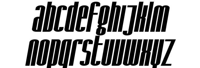 SF Iron Gothic Bold Oblique Font LOWERCASE