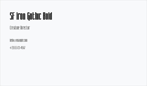 SF Iron Gothic Bold Business Card