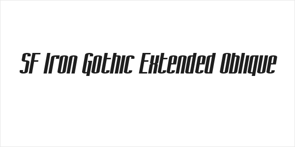 SF Iron Gothic Extended Oblique Logo