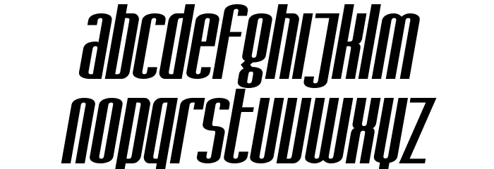 SF Iron Gothic Oblique Font LOWERCASE