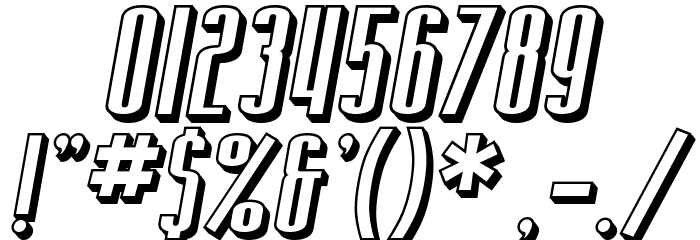 SF Iron Gothic Shaded Oblique Font OTHER CHARS