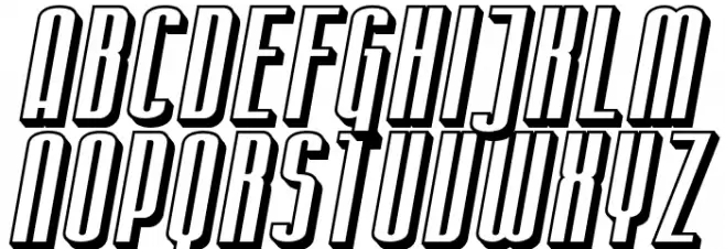 SF Iron Gothic Shaded Oblique Schriftart Groß