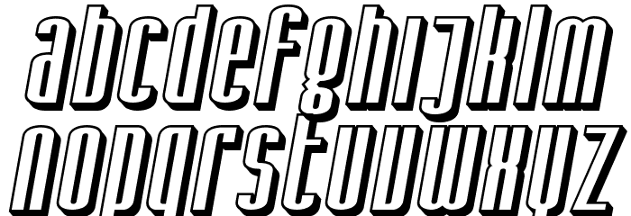 SF Iron Gothic Shaded Oblique Font LOWERCASE