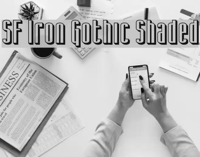 SF Iron Gothic Shaded Caratteri examples