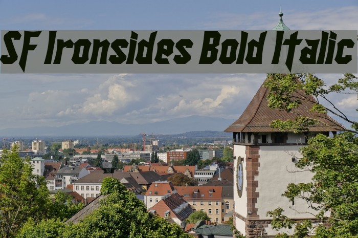 SF Ironsides Bold Italic Font examples