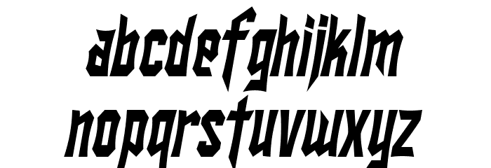 SF Ironsides Condensed Italic Font LOWERCASE