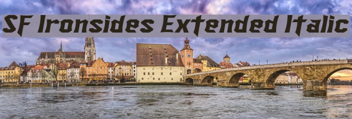 SF Ironsides Extended Italic फ़ॉन्ट examples