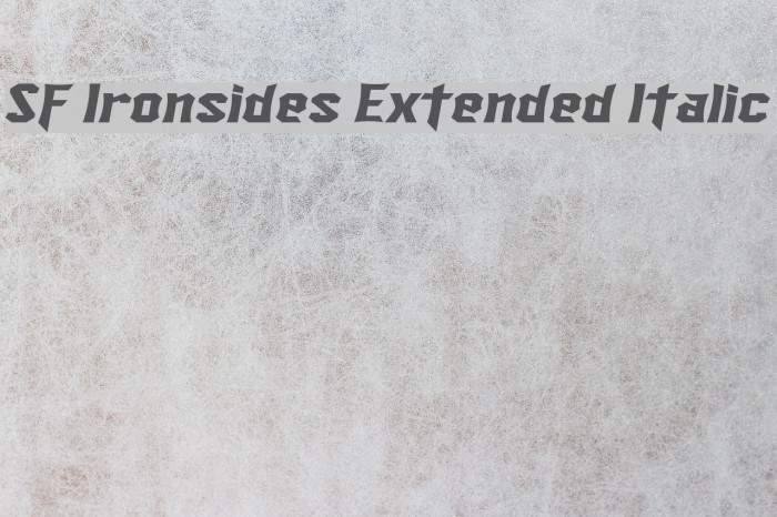 SF Ironsides Extended Italic फ़ॉन्ट examples