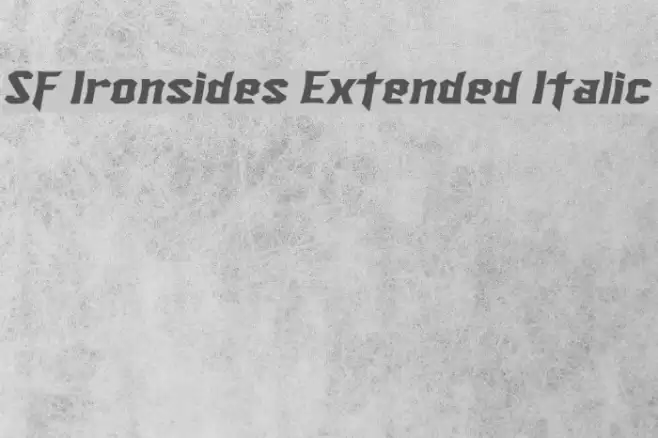 SF Ironsides Extended Italic Schriftart examples