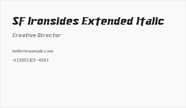 SF Ironsides Extended Italic Business Card