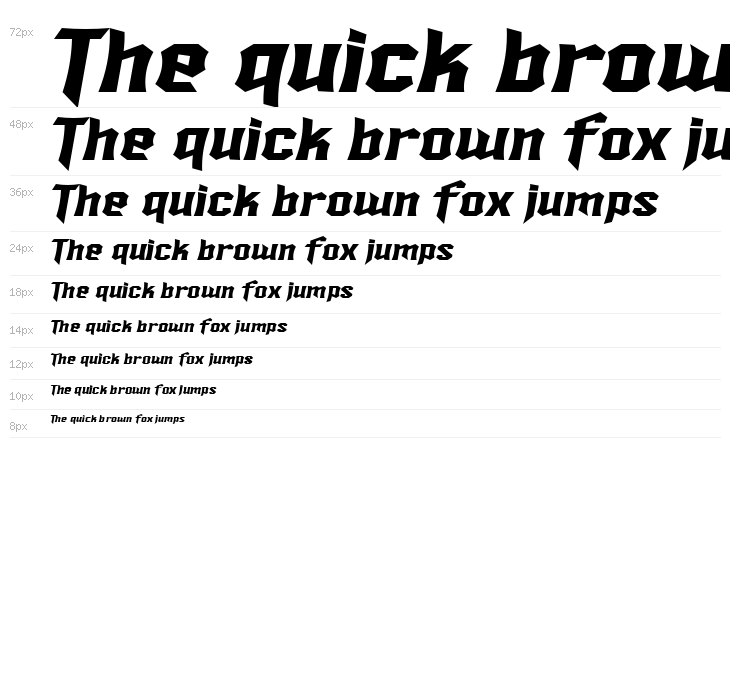 SF Ironsides Extended Italic Waterfall