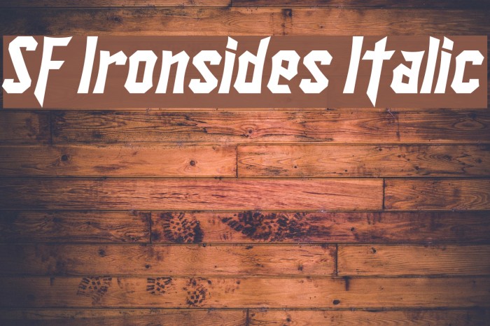 SF Ironsides Italic Font examples