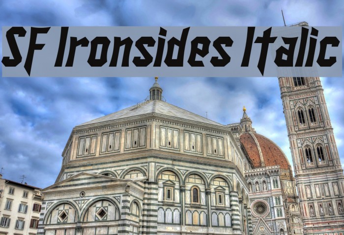 SF Ironsides Italic Font examples
