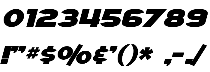 SF Juggernaut Bold Italic Font OTHER CHARS